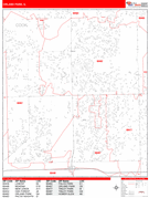 Orland Park Digital Map Red Line Style